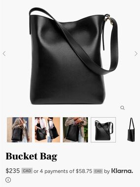 Thursday Boot Company Black Leather Bucket Shoulder Bag
